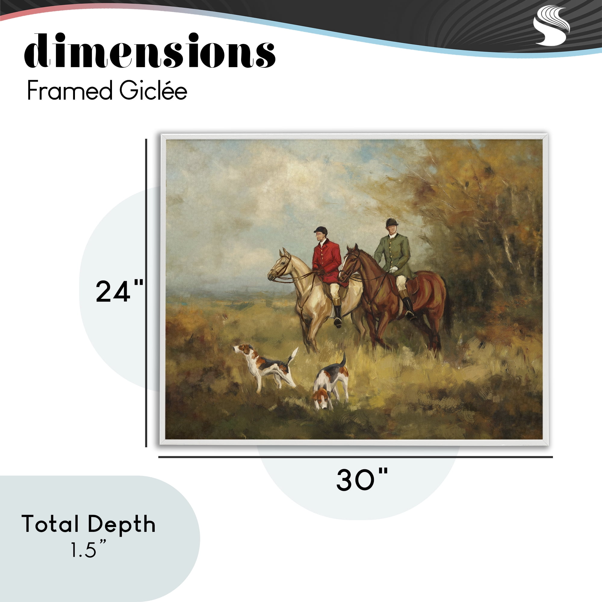Stupell Industries Autumn Riders with Hounds White Framed Giclee Art, design by Ziwei Li