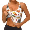 thumbnail image 3 of Fotbe Thanksgiving Turkeys 1 Sujetador Deportivo Largo sin Aros para Mujer con Almohadillas y Soporte Medio, Transpirable y Absorbente, Camiseta Tipo Chaleco o Tank Top-Large, 3 of 8