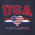 thumbnail image 3 of Wild Bobby USA Flag Heart One Nation One Team Graphic | Women's Novelty T-Shirt | Soccer Football Fan Game Day Gift for Her Women Slim Fit Junior Tee, 3 of 5