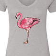 thumbnail image 4 of Inktastic Pink Flamingo Women's V-Neck T-Shirt, 4 of 5