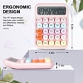 thumbnail image 2 of Mechanical Switch Calculator with Big Buttons, Calculators Desktop, 12 Digits, Large LCD Display, Desk Calculator, Cute Pink Calculator for Teachers Students Basic Office (Pink), 2 of 7