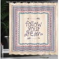 thumbnail image 4 of Ambesonne Tribal Shower Curtain, Inspirational Aztec Art, 69"Wx84"L, Tan Coral Blue, 4 of 5