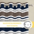 thumbnail image 6 of Grey Navy Blue Striped Kitchen Curtains Window Panels, Farmhouse Stripes Modern Abstract Art Insulated Window Treatment Curtain, Grommet Curtains for Bedroom/Living Room/Bathroom, 2 Piece 52"Wx63"L, 6 of 8