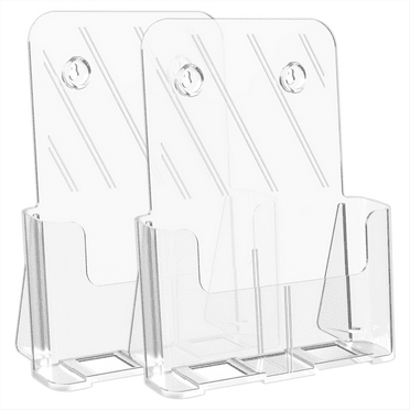 Brochure Holder 8.5 x 11 Display Stand Acrylic Holders Clear Flyer Stand, 2 Packs