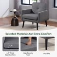 thumbnail image 3 of Modern Breathable Farbic Accent Chair with Arms, Upholstered Lounge Chair For Living room Bedroom Reading Home Office(1PC,Gray), 3 of 9