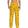 thumbnail image 2 of Bixox Men's Sun Flowers Patterned Pajama Pants with Pockets Lounge Clothes for Home, 2 of 5