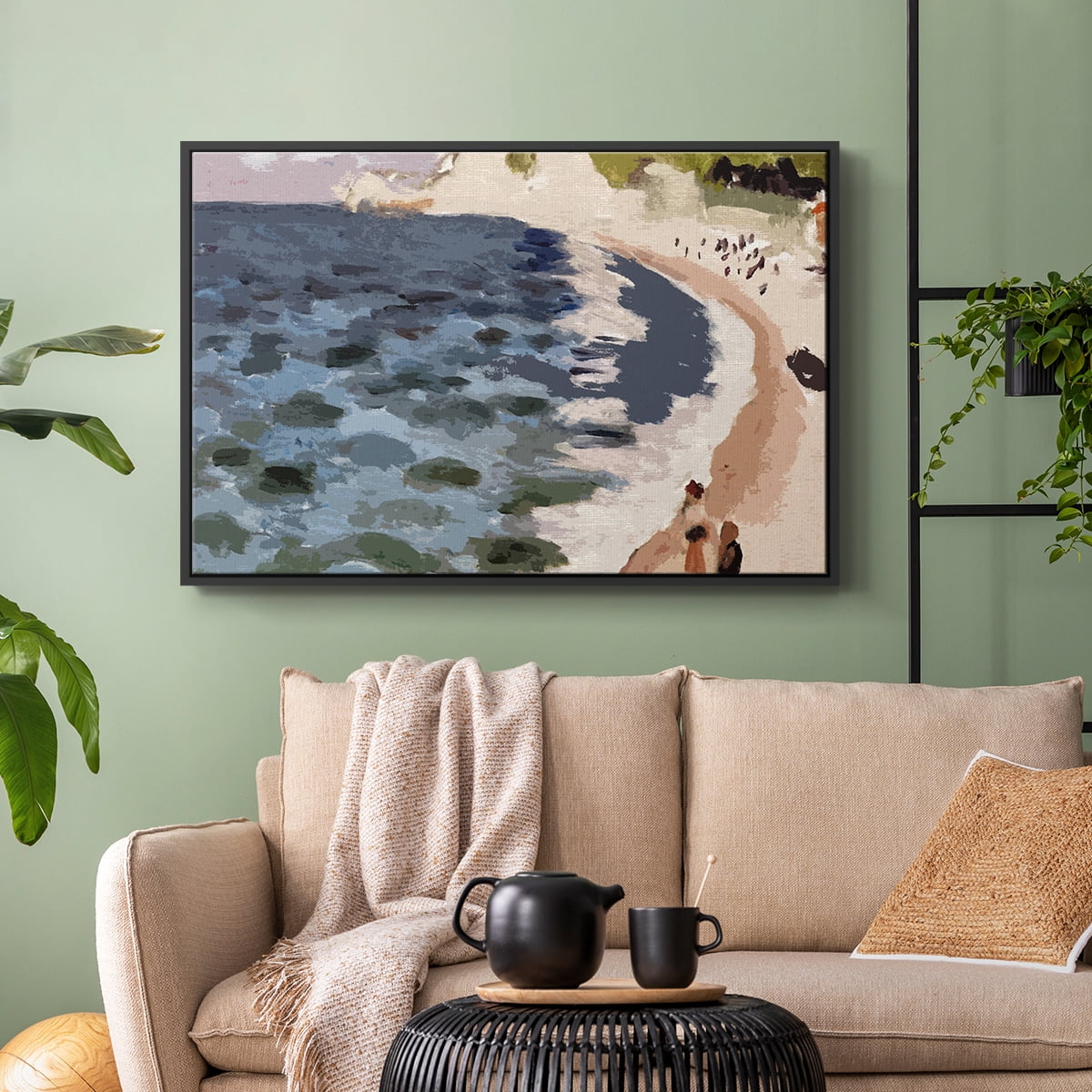 Vintage Landscape-CXXXII By Wexford Home Framed in Black Wood Gallery Wrapped Canvas 25 in. x 37 in.