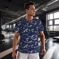 thumbnail image 3 of Wukai Hawaiian Style Print Men's Short-Sleeved Mesh T-Shirt,Quick-Dry Short Sleeve Workout T-Shirt-4X-Large, 3 of 8