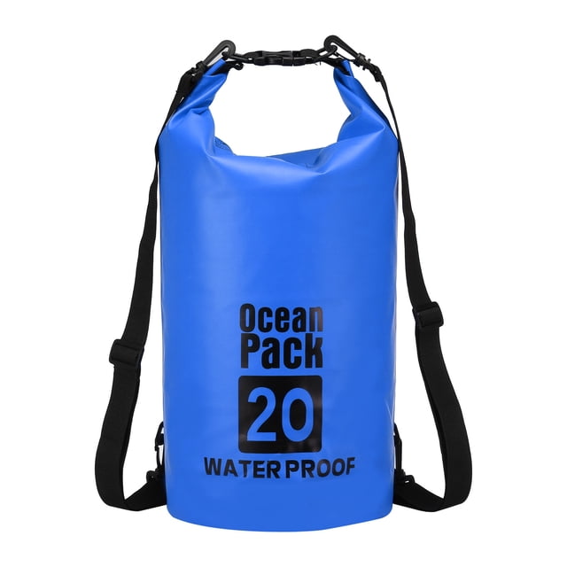 Uxcell Waterproof Dry Bag, Waterproof Bags with Whistle Blue 20L