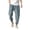 Light Blue, variant on WRKEKC Mens Linen Pants Cropped Length Drawstring Elastic Waist Pocket Casual Jogger Trousers Loose Comfort Summer Style