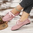 thumbnail image 4 of Willtoo Womens Lace‑Up Loafers British Style Lightweight Flat Casual Shoes Soft Non‑Slip Slip‑On Walking Shoes for Daily Office Wear, 4 of 5