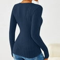 thumbnail image 5 of HAiming Ribbed Knit Wrap Tops for Women Slim Fitted Side Button Casual Blouse V Neck Long Sleeve T-Shirts, 5 of 7