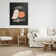thumbnail image 2 of Happy Halloween Smiling Ghost Pumpkin Holiday Graphic Art Gallery Wrapped Canvas Print Wall Art, 2 of 7