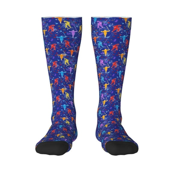 Logiee Ice Hockey Players With Puck Print Gift Stocking Stuffers,Adult Stockings,Novelty Socks,Funny Socks Birthday Running Walking Sleeping