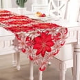 thumbnail image 6 of Red Christmas Table Runner 69x15in, Waterproof Polyester - Embroidered Lace Snowflake Design, Coffee/Dining Table Decor, Festive Holiday Gift for Family, Christmas Table Flag Supplies, 6 of 6