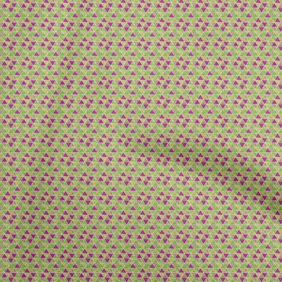 oneOone Polyester Spandex Fuschia Pink Fabric Tropical Leaves With Geomtric Sewing Craft Projects Fabric Prints By Yard 56 Inch Wide