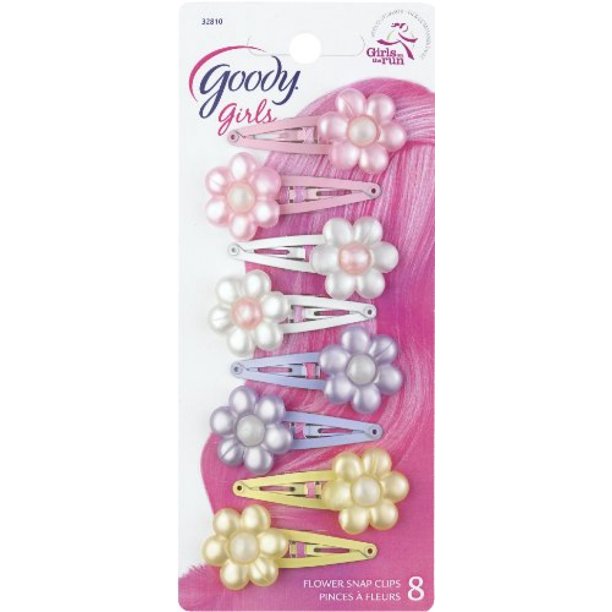 Goody Girls Daisy Charmed Contour Hair Clips, 8 Count (Pack of 2