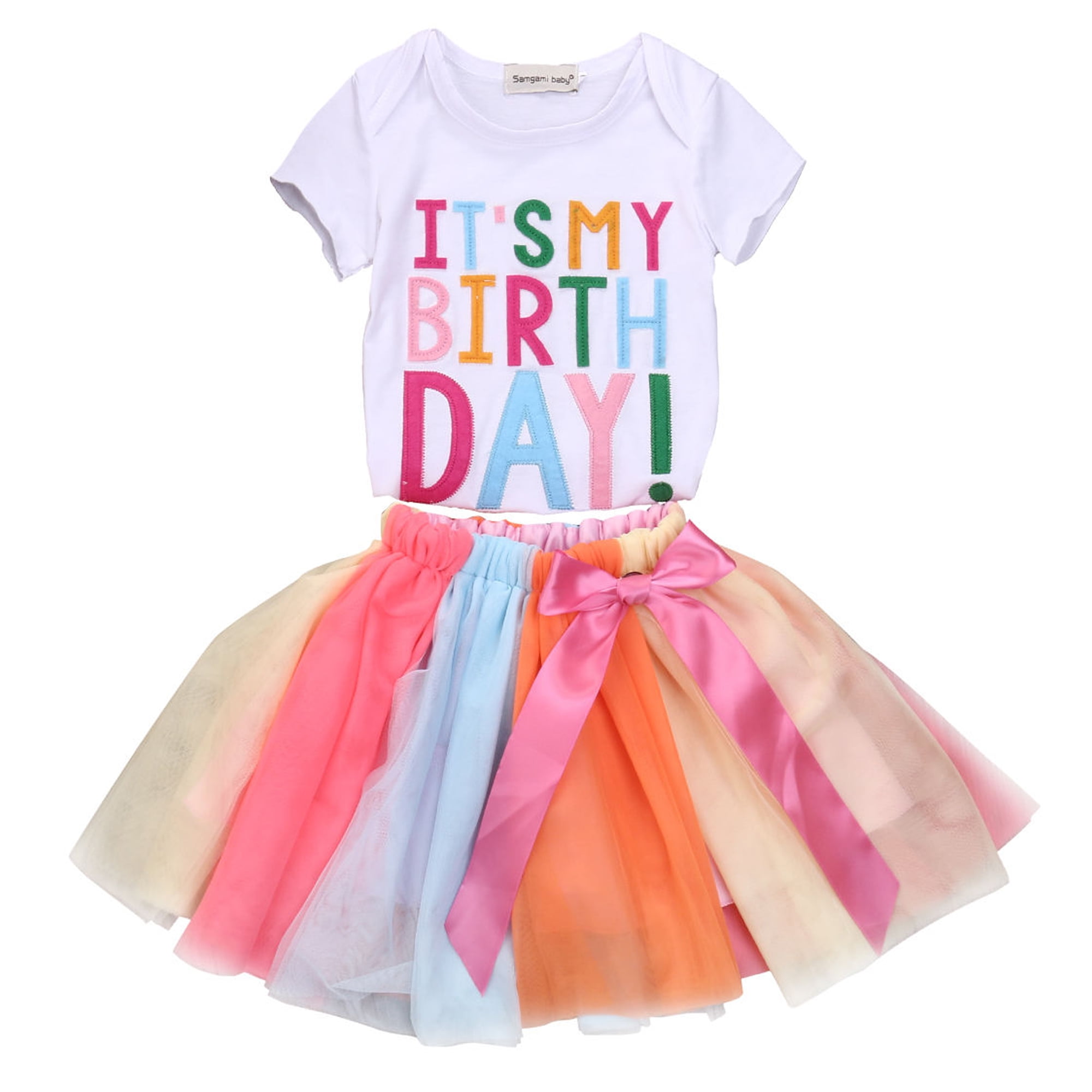 Toddler Kids Baby Girls 1st Birthday Tops Romper Skirt Dress Outfits Clothes Set Toddler Kids Baby Girls 1st Birthday Tops Romper Skirt Dress Outfits Clothes Set