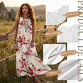 thumbnail image 5 of Tsovthrid Cardinal Cherry Blossom Print Linen-Like Shirts for Couples Matching Set, Men's Button Down Shirt or Women's Sleeveless Maxi Dress, Family Matching Outfits for Husband and Wife, 2XL, 5 of 7