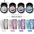 thumbnail image 2 of BORN PRETTY 4Bottles Reflective Sequins Gel Set Shiny Glitter Paint Hybrid Varnishes Drawing Painting UV Gel Polish Nail Set Gong Bohan LED, 2 of 2