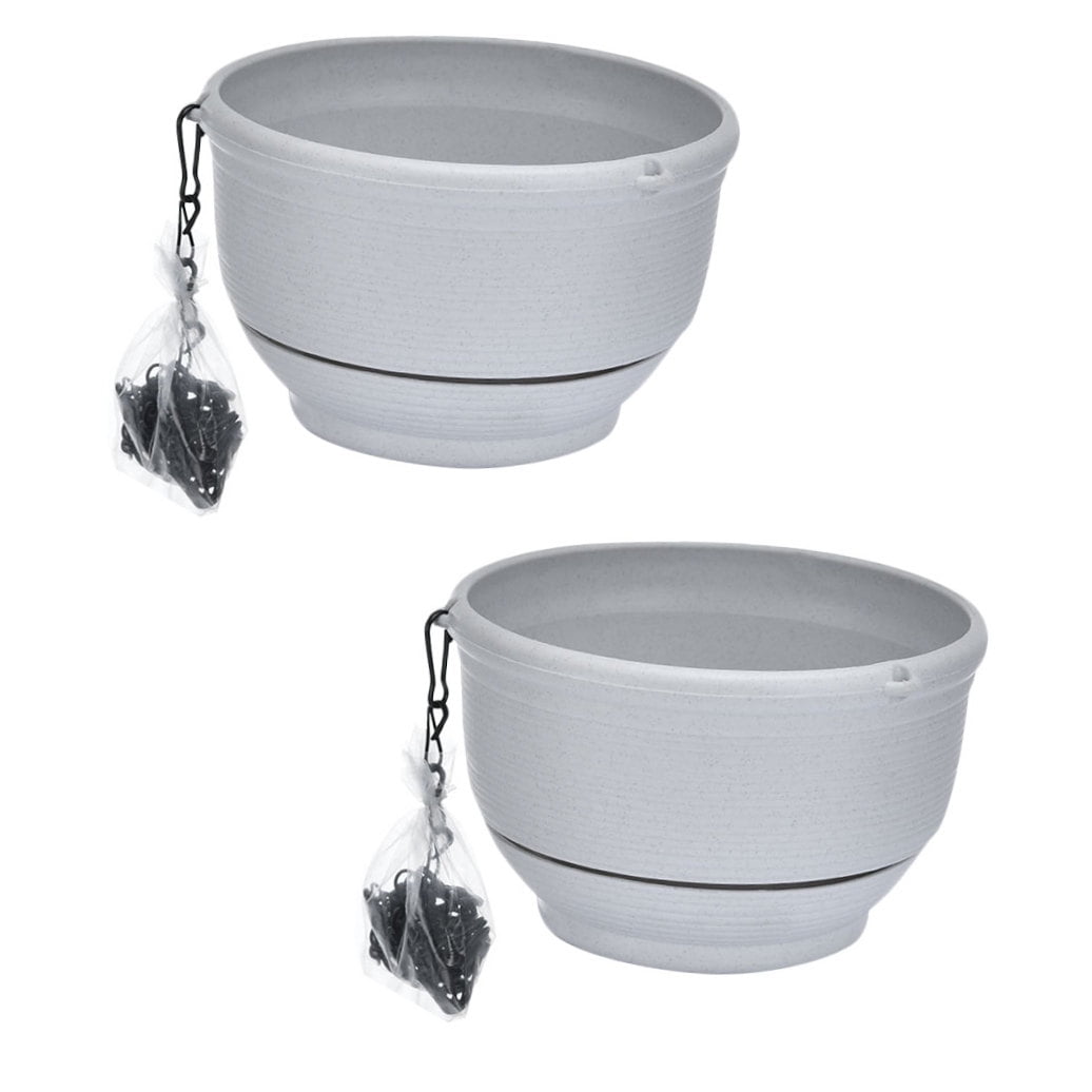 Soimiss 2Pcs Hanging Flower Pot Plastic Self Watering Planter for Office Living Room