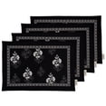 thumbnail image 1 of Vargottam Placemats- Placemat For Dining Table, Set Of 4- Printed & Reversible CottonNapkin-IndoorPlacematsFor Home & Kitchen Dining Table- Asian Block (Black), 1 of 5