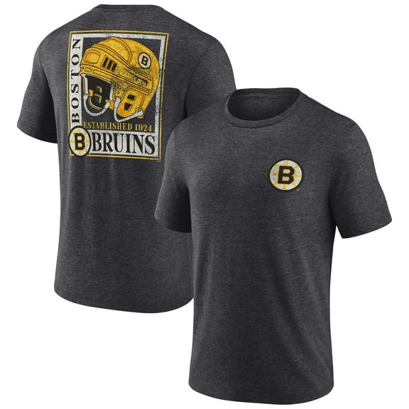 Men's Charcoal Boston Bruins Earnest Will Tri-Blend T-Shirt
