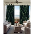 thumbnail image 4 of Blackout Curtains for Bedroom, Green Forest Room Darkening Window Drapes for Living Room, Modern Pine Trees Mysterious Art Thermal Insulated Grommet Curtains, 42x63 inch, 2 Panels, 4 of 9
