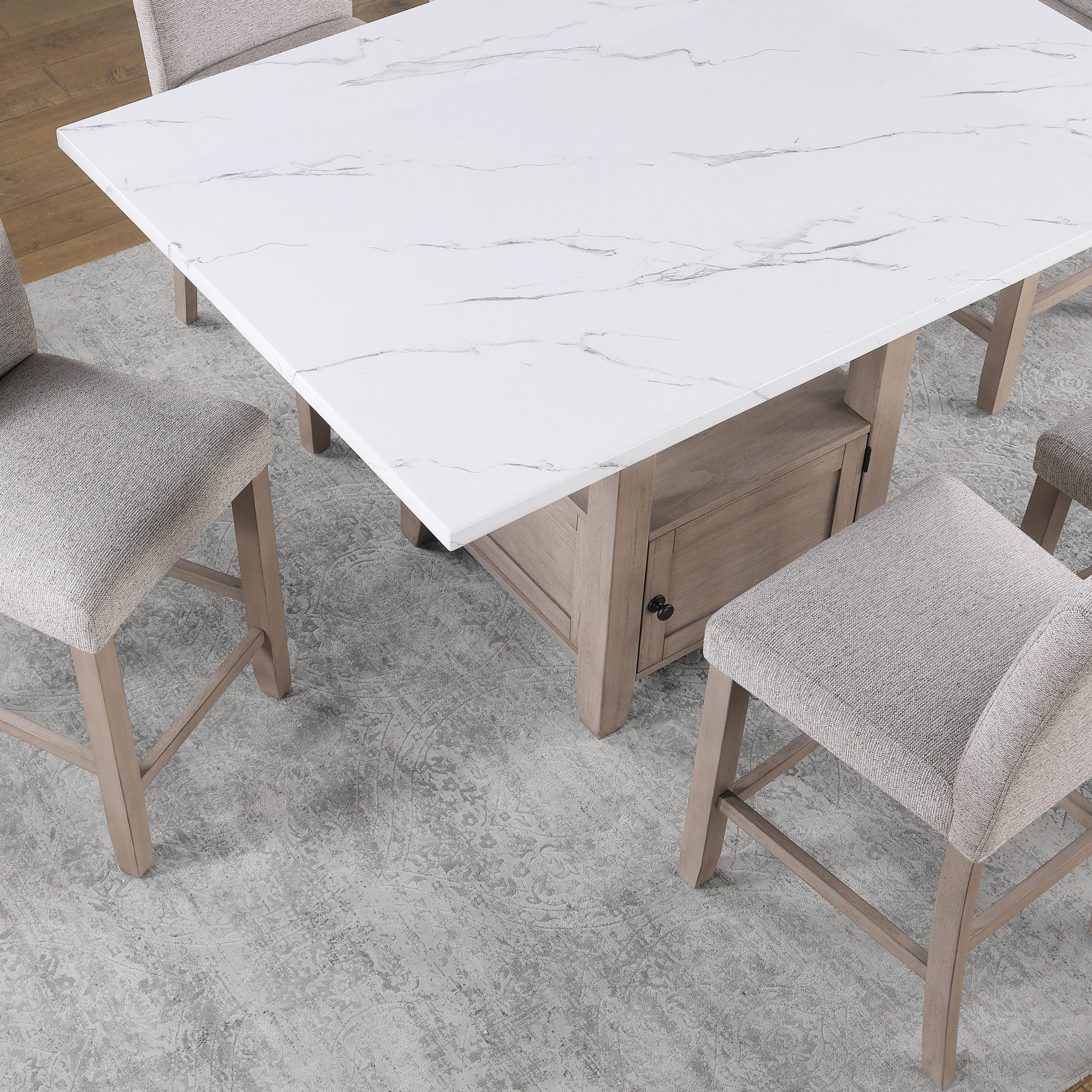 Steve Silver Taylor Faux Marble Top Counter Height Dining Table