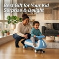 thumbnail image 6 of NovaDrive 12V Kids Ride On Electric Wiggle Car with 2-in-1 Design, Controllable LED Lights, Flashing PU Wheels, Wide Auxiliary Wheels, Triangular Stability, Bluetooth Music, Up to 5 MPH, Ages 3+, 6 of 6