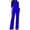 Blue, variant on Staron Women's Casual Jumpsuit Pants Fashionable Solid Color Comfortable Standing Collar Wide Leg Sleeveless All Season Loose Fit, Wine XXL