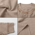 thumbnail image 7 of Women's Casual Embroidered Top and Cotton Linen Long Pants Two Piece Set, Summer Beach Vacation Outfit with High Waist Wide Leg Trousers and Side Pockets for Daily Wear Brown XXL, 7 of 7
