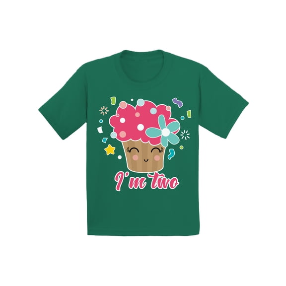 Birthday Infant Shirt Cupcake Two Infant T Shirt 2 Years Old Baby Boy Clothes 6M Baby Shirts 12M Shirt Cute Cupcake 18M Baby Girl Shirt 24M Baby Outfits I'm Two Years Old Shirt for 2 Years Old Kids
