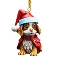 thumbnail image 2 of Adornos navideños, adornos navideños, regalos navideños, decoración plana para el hogar con forma de perro, decoración para el árbol de Navidad, decoración con colgante, 2 of 4