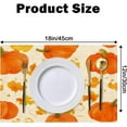 thumbnail image 3 of Autumn Dinner Placemats Set of 4 Orange Pumpkins and Maple Leaves, Fabric Placemats 12x18 Inch for Kitchen Dining Room, 3 of 8