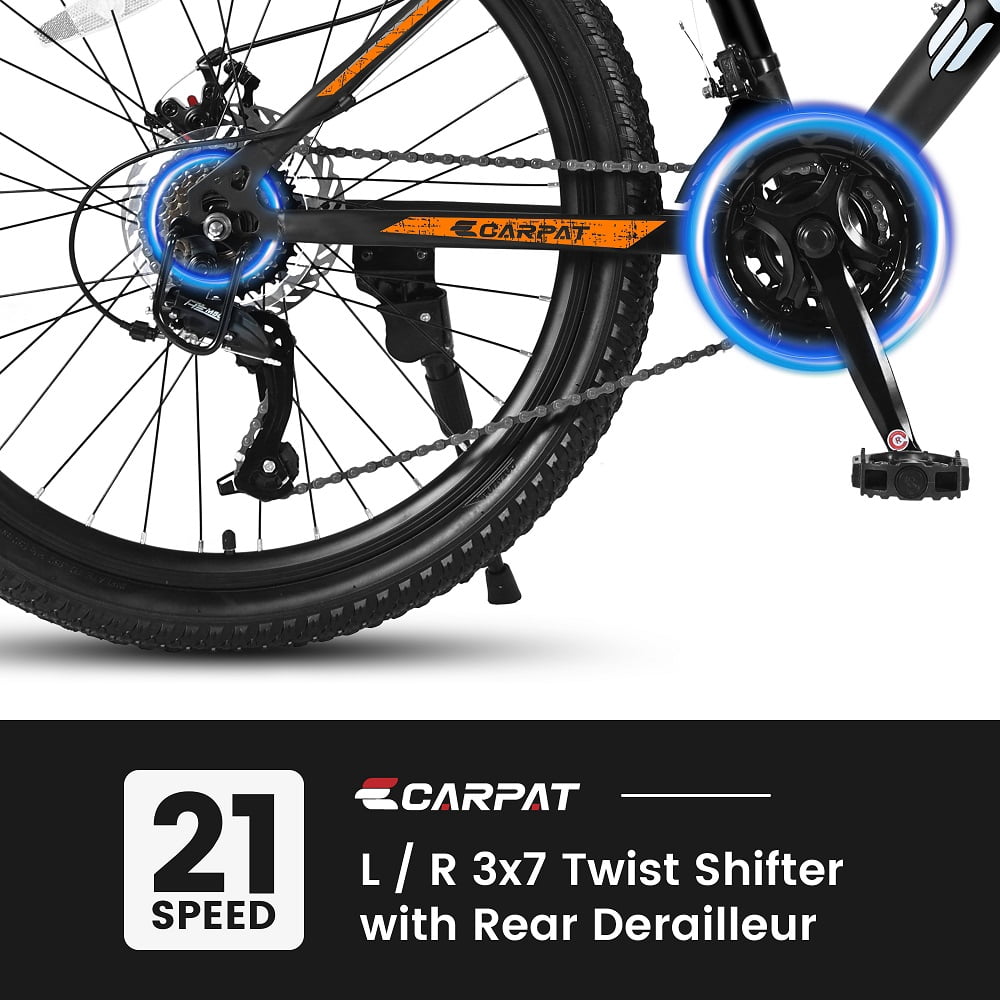 YDSM 26 Inch Mountain Bike, Shimano 21 Speeds with Mechanical Disc Brakes, High-Carbon Steel Frame, Suspension MTB Bikes Mountain Bicycle