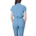 thumbnail image 5 of ASDFVBKG Uniforms Scrubs Set for Women Crew Neck Snap-Front Short Sleeve Jogger Suits with Multi Pockets Stretch Top & Pants 2025 Nurse Uniform Casual Workwear Scrub Sets Light Blue L, 5 of 5