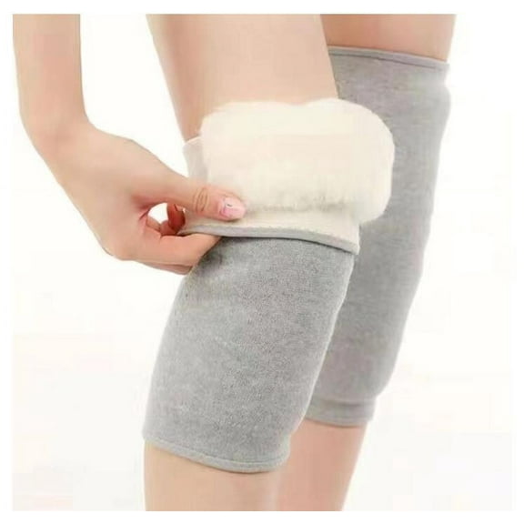 Knee Warmers for Women Men, Brace Leg Warmer Thermal Leg Sleeve Knee Support,Elastic Cotton Knee Sleeves,Thermal Thick Knee Pad Support,Running Knee Brace Pad Thicken Knee Pads(Gray,Size L)