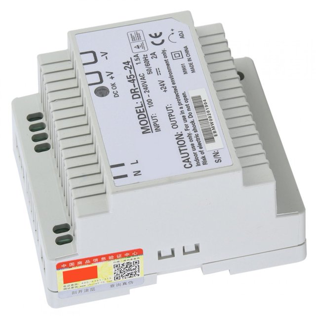 Rail Mounting Power Supply,DR-45-24 45W Single Output Single Output Din Rail Power Supply Switching Power Supply Finely Tuned Performance