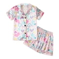 thumbnail image 3 of Rvasteizo Toddler Summer Outfits Print Short Sleeve Top Shorts Thin Home Wear Set for Kids, 3 of 5