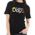 thumbnail image 3 of Plus Size Labor Day Graphic Design unisex Ring Combed Cotton Short Sleeve Deluxe Jersey T-Shirt - Black 3XL, 3 of 4