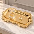 thumbnail image 6 of Vintage Metal Serving Tray for Jewelry, Dessert, Embossed Rectangle Vanity Decor Tray, Versatile Serving Tray For Home Wedding Display Table & Birthday Party (4.84x7.87", Gold-1Pc), 6 of 6
