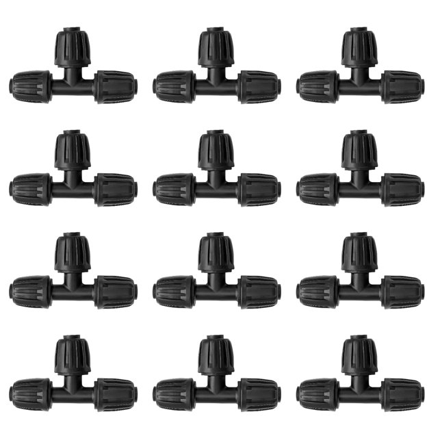 12 piezas de accesorios de riego con púas en forma de T, accesorios de manguera con púas anticaídas para tubos de riego, conectores con púas para tuberías de riego