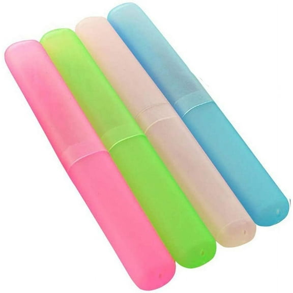 5Pcs Travel Toothbrush Case Plastic Portable Dust-proof Toothbrushes Holder Toothbrush Tube Container Toothbrush Carrying Case Cover Protector for Travel Business Camping Home Use (Random Color)