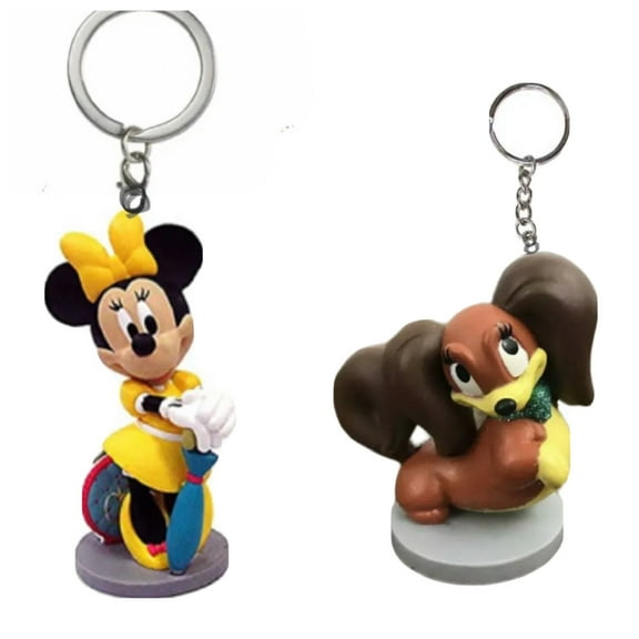 FIFI Pup & Yellow Railroad Minnie Pvc Key Ring Keychain Charm Happy Helper Pet New