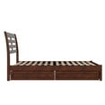 thumbnail image 3 of Emelie Full Wood Platform Bed with Panel Footboard and Storage Drawers in Walnut, 3 of 5