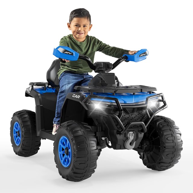 EDTara 12V Toddler Electric Car with Remote Control, Kids Ride On Car with Bluetooth USB Music Player, 2x35W Motor, LED Headlights