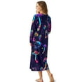 thumbnail image 5 of POLERO Long Sleeve Nightgowns for Women Lady Button Down Trippy Skull Mushroom Print Sleepwear Long Night Gown Plus Size House Dress Winter Loose Loungewear, 3XL, 5 of 7