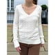 thumbnail image 4 of Suéter de Punto de Larga para Mujer, Moda de Otoño, Cuello en V, Jersey Ajustado, Ropa Informal de Trabajo para Otoño. S, 4 of 7