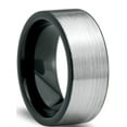thumbnail image 2 of Charming Jewelers Tungsten Wedding Band Ring 8mm for Men Women Comfort Fit Black Pipe Cut Brushed Lifetime Guarantee Size 13, 2 of 5
